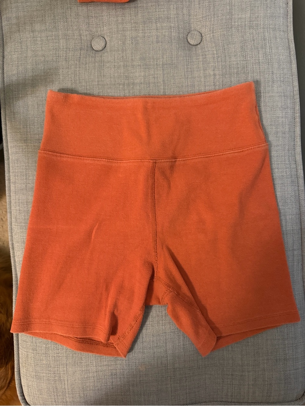 Forever 21 Rust Orange Ribbed Racerback Tank & High-Waist Shorts Set - Picture 4 of 6